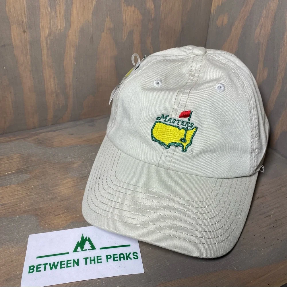 American Needle Strap back Masters Golf Hat Tan Adjustable Cap NWT